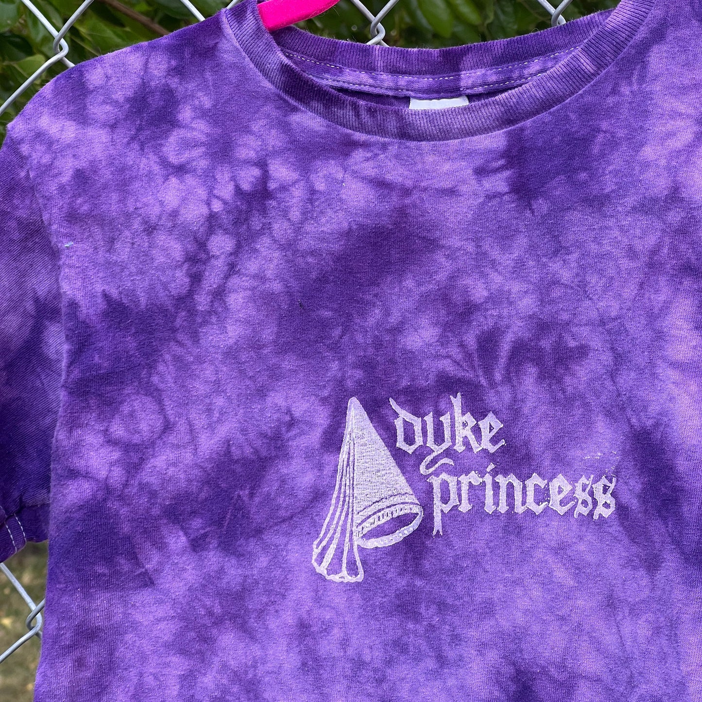 dyke princess shirt - purple tie dye
