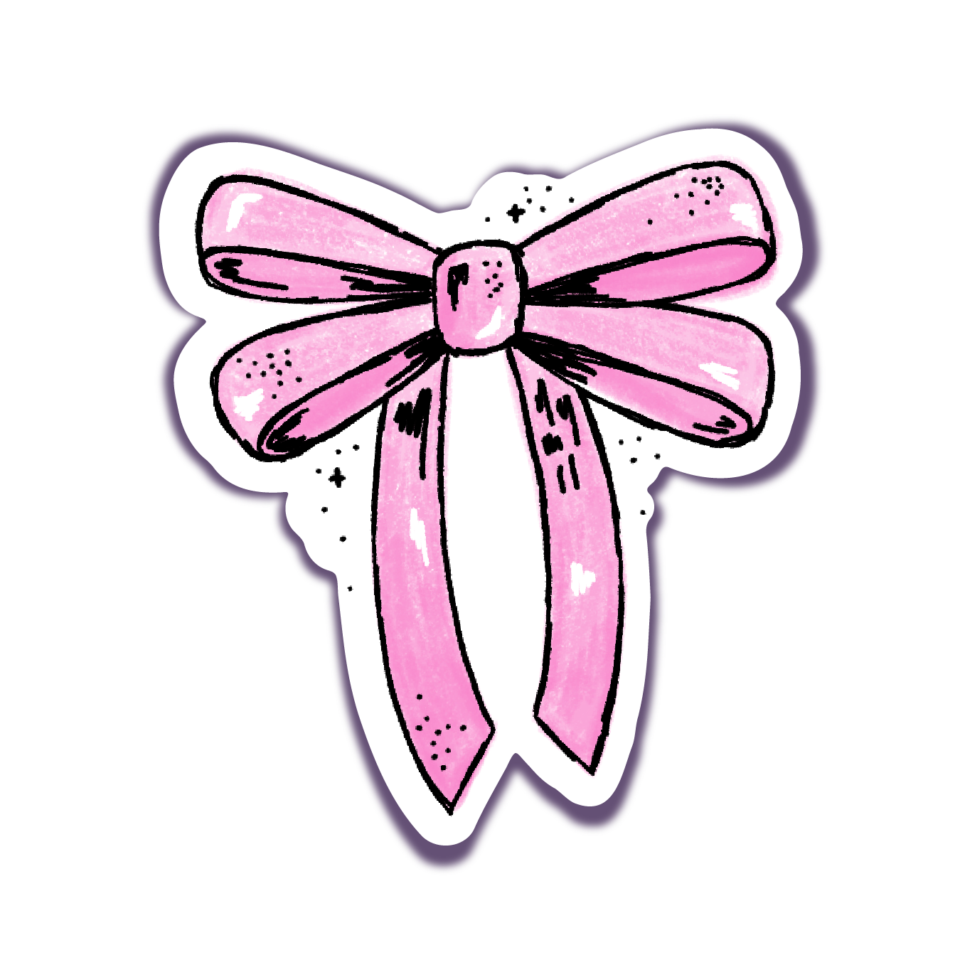 pink bow vinyl sticker