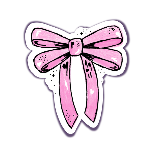 pink bow vinyl sticker