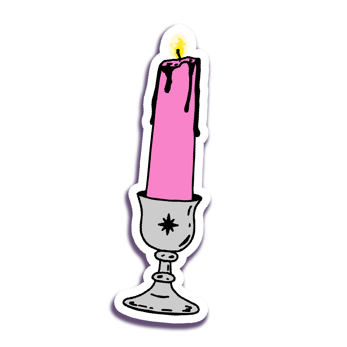 pink candle vinyl sticker