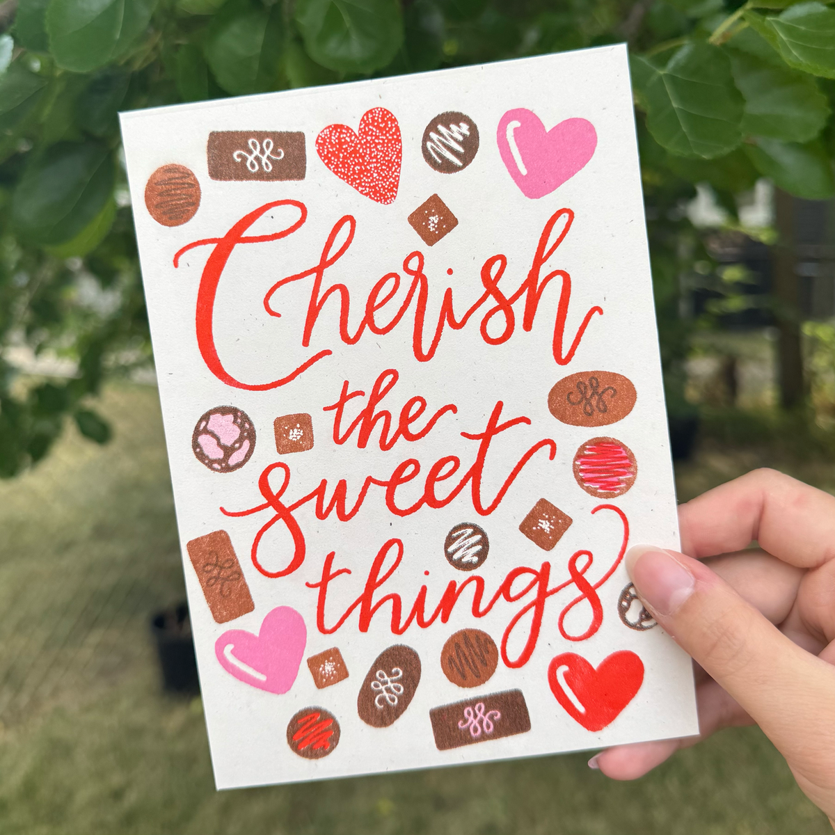 cherish the sweet things riso print