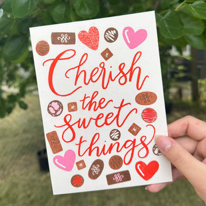 cherish the sweet things riso print