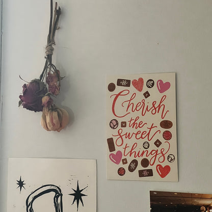 cherish the sweet things riso print