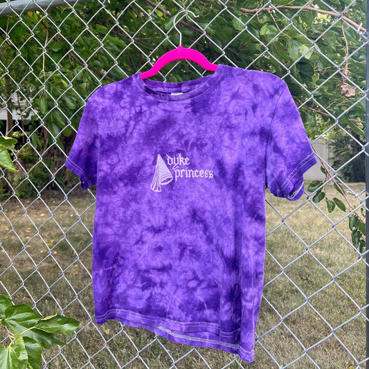 dyke princess shirt - purple tie dye